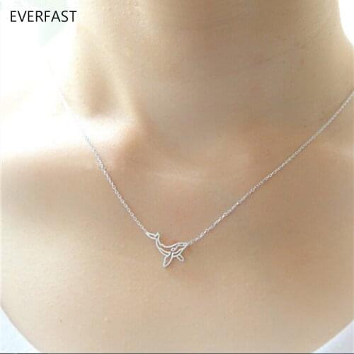 Everfast 1pc Little Dolphin Pendant Collar Necklaces Cute Whale Animal Necklaces Lovers Jewelry Accessories Anime