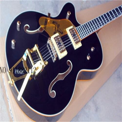 L5 factory custom shop semi hollow black left hand Jazz mahogany fingerboard electric guitar trill, free shipping
