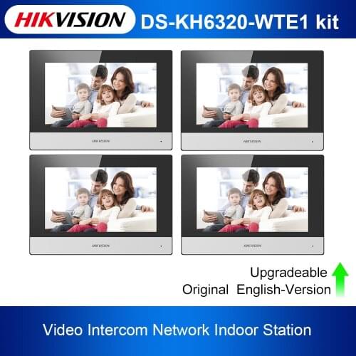 Hikvision DS-KH6320-WTE1 4 pcs kit Video Intercom Indoor Station 7-Inch Touch Screen Standard POE WIFI Wireless Monitor