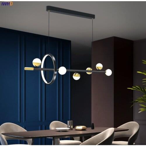 IWHD 2021 New Modern Nordic Pendant Lighting Fixtures Kitchen Cafe Bar Dinning Room Light Glass Ball Hanging Lamp Luminaria LED