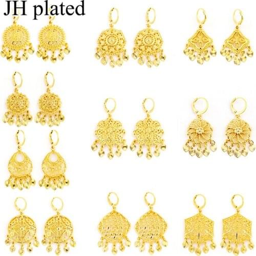 JHplated Africa Earrings for Women/Girl Arab Ethiopian Jewelry Gifts wedding Bride party earrings Middle East