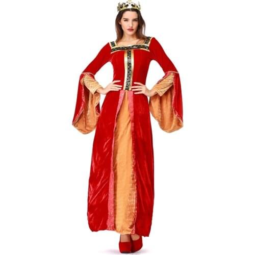 Halloween Carnival Party Sexy Gothic Medieval Retro Palace Queen Fancy Costume Masquerade Court Princess Cosplay Dress