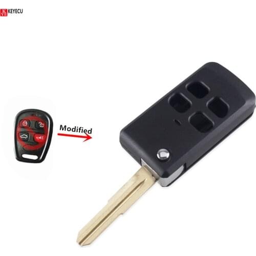 Keyecu 4 Button Modified Flip Remote Key Shell Car Key Case Fob For Kia Spectra Sorento Amanti 2003 2004 2005 2006 years