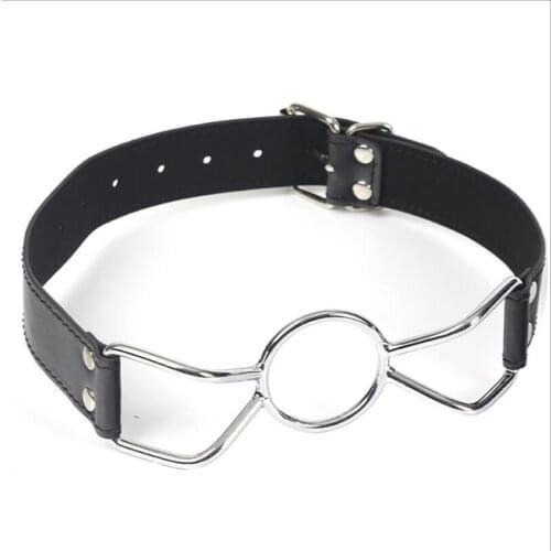 Hot Oral Sex Mouth Gag with Lock Leather Buckles Bondage for Couple Dropshipping S0178