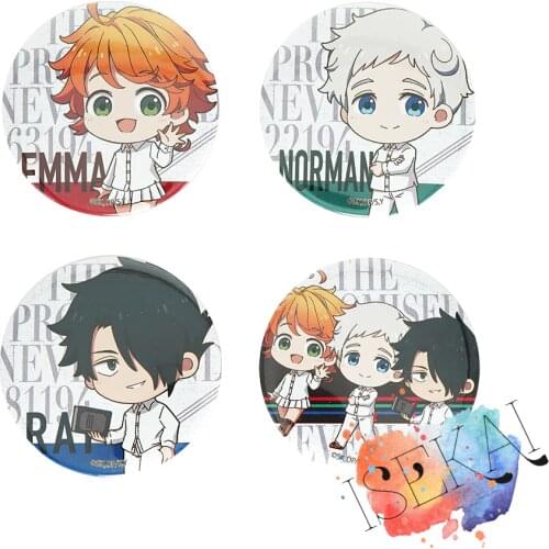 The Promised Neverland Anime Metal Badge Emma Norman Ray Kawaii Cute Badge Brooch Pins