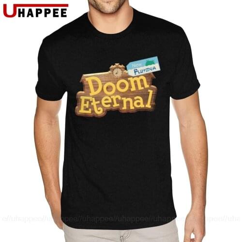 Custom Made Doom Eternal Tshirt Mens Top Quality Short Sleeves Soft Cotton O-neck Shirts