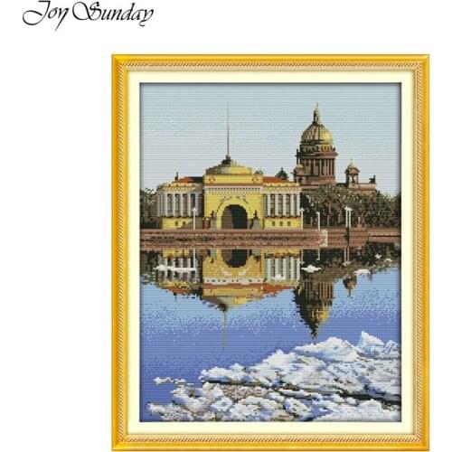 Joy Sunday Cross Stitch Landscape Pictures St. Petersburg Cross Stitch Kit Needle Crafts DMC 11CT 14CT Embroidery Kit Home Decor