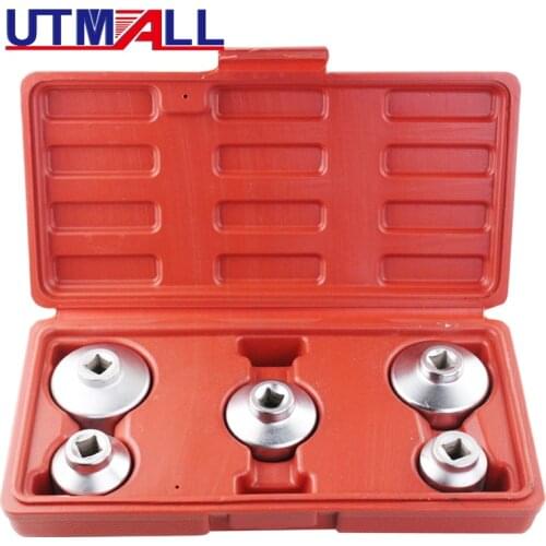 5PC OIL FILTER SOCKET SET CAP WRENCH KIT 24 27 32 36 38 MM High Quality