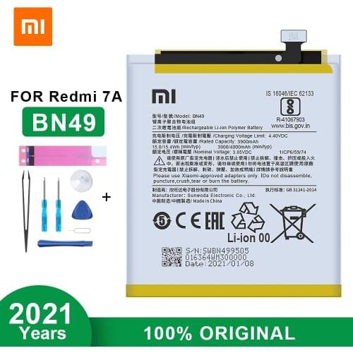 Original Xiaomi Phone Battery for Xiaomi Redmi 7A BN49 4000mAh High Quality Replacement Battery With Free Tools