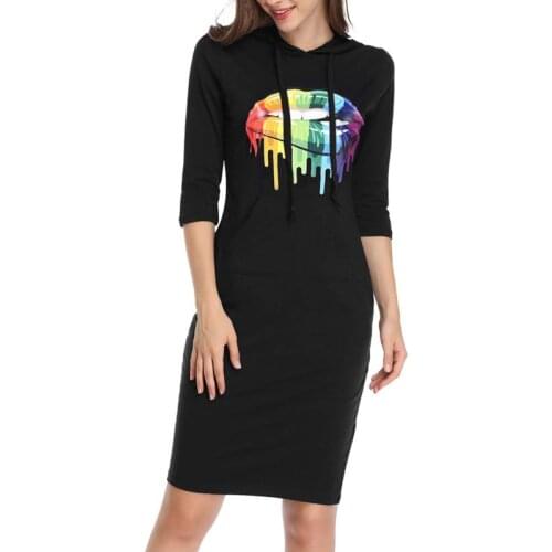 Womens Autumn 2020 New Hooded Sweatshirt Tie Print Long Sleeve Mid-length Sweatshirt Comfortable And Warm Wm