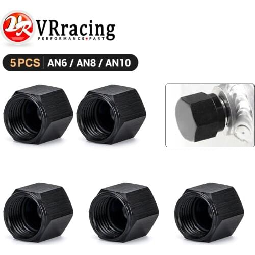 5Piece AN6 AN8 AN10 Adapter Female Flare End Cap Plug Tube Nut Hexagon Head Port Blanking Plugs Cap Lock Hose Connector Fitting