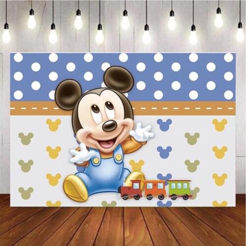 Customize Cartoon Baby Mouse Photography Background Backdrop Photocall Birthday Party Decoration Wallpaper Tapestry Photo Studio