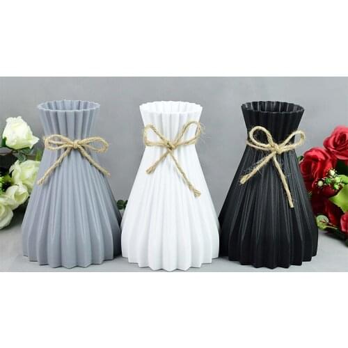 Plastic Vase Home Decoration Imitation Ceramic Flower Pot Flower Basket Home Living Room Decor Flower Accessories