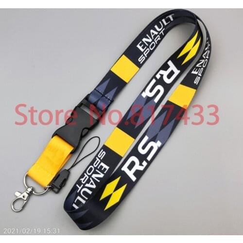5pcs JDM Racing Renault Sport Megane RS Car Lanyard Phone ID Card Neck Strap Rope