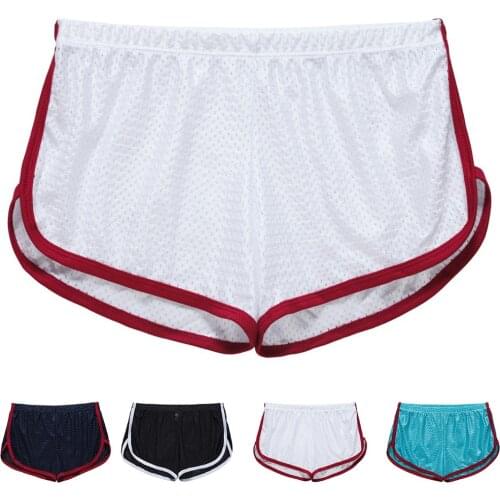Gym Mens Sport Running Shorts Quick Dry Mesh Holes Workout Short Pants Homewear Men Loose Summer Fitness Breathable Boxer Shorts