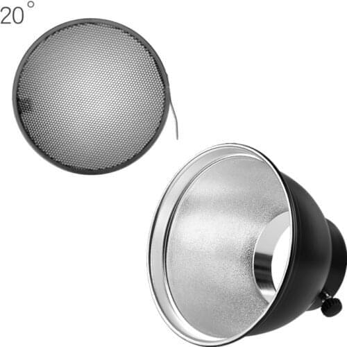 7inch 18cm Standard Reflector Diffuser with 20 Degree Honeycomb Grid for Bowens Mount Studio Light Strobe Flash