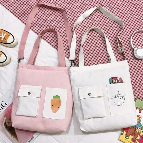 Shoulder Bags For Women Crossbody Canvas Korean Printing Simple Quality Soft Messenger Female Designer Handbag Tote Womens Bag