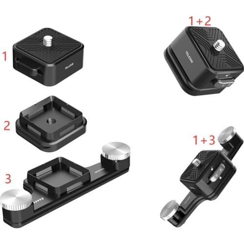 TELESIN Quick Release Plate Clamp Quick for DSLR Gopro Hero 9 8 7 6 Action Camera Shoulder Strap Belt Clamp Quick Switch Kit