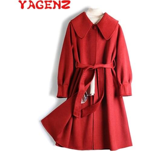 Женские пальто с поясом YAGENZ China At AliExpress