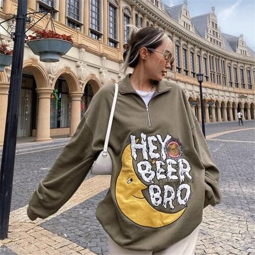 2021 Zip up Sweatershirts for Women Y2k Harajuku Sweatershirt Hip-hop Loose Jacket Autumn Streetwear Women Hoodies