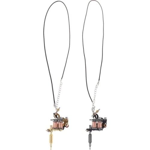 1 Pcs Portable Mini Tattoo Machine Tattoo Supply Gun Keychain Necklace Pendant