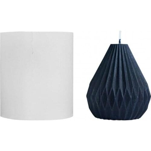 1Pc Geometric Lines Pear Shaped Candle Mold Striped Tapered Silicone Mold Diy Candle Mold DIY Candle Making