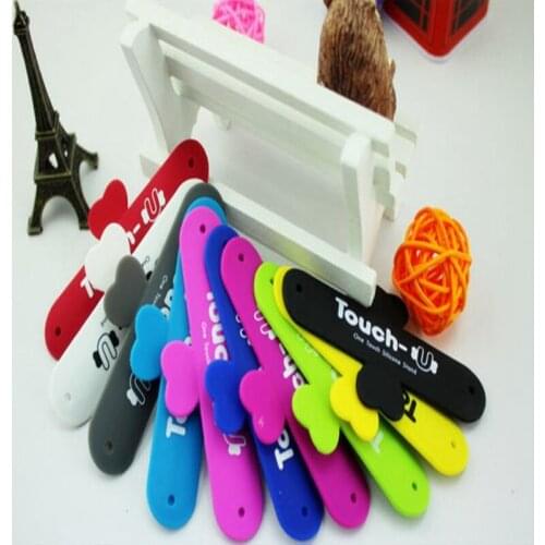 1000pcs/lot Universal Mini Touch U Mobile Phone Sticker Silicone Stand Holder For iphone Samsung HTC Cellphone
