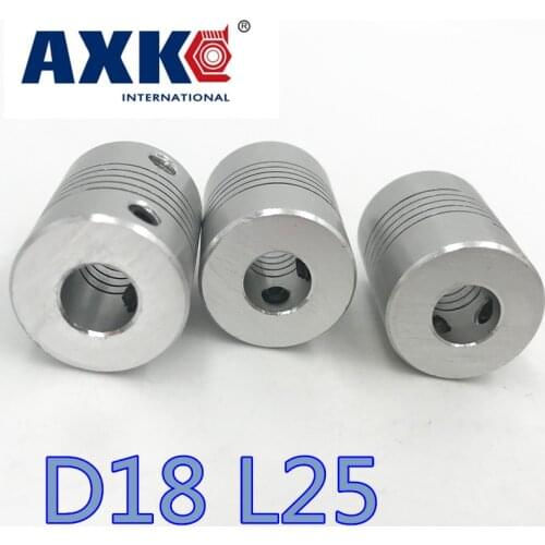 3pcs 3mm To 6.35mm D18 L25 Cnc Stepper Motor Shaft Coupler Flexible Coupling 3x6.35mm