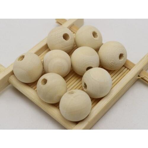 30 Natural Untreated Plain Large Wood Round Beads 18mm~Wooden beads