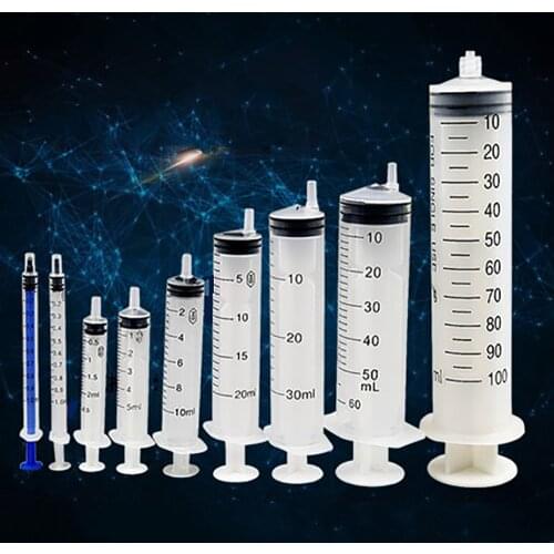 50pcs! syringe with needles Mixed Size 1ml ,2ml(2.5ml) ,5ml, 10ml, individual package,With Gift