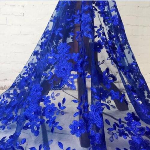 5y 2017 High Quality Embroidery Transparent French Net Lace Fabric African Tulle Mesh Lace Fabric For Party Dress Accessories