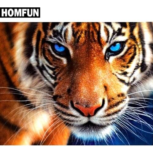 HOMFUN Full Square/Round Drill 5D DIY Diamond Painting "Aniaml tiger" 3D Embroidery Cross Stitch 5D Rhinestone Home Decor