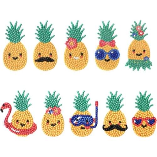 Diamond Painting Sticker Children 5D DIY Crafts Childrens Digital Diamond Painting Set Gift Cartoon Pineapple Kids Toy Gift