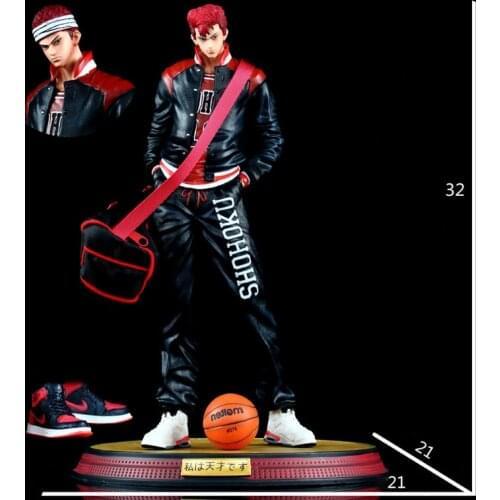 Anime SLAM DUNK Changeable Head Action 1/6 PVC Figure Hanamichi Sakuragi Model Toys