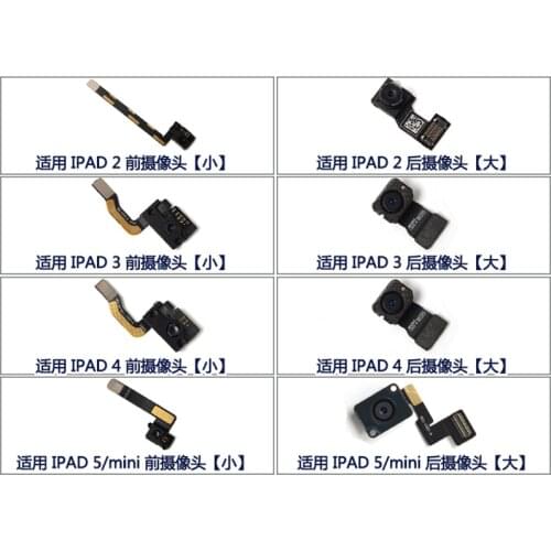 Big Rear Back Camera Lens Module Main Front Face Small Cam Flex Cable For iPad Mini 1 2 3 4 5 2017 2018 A1822 1823 A1893 A1954