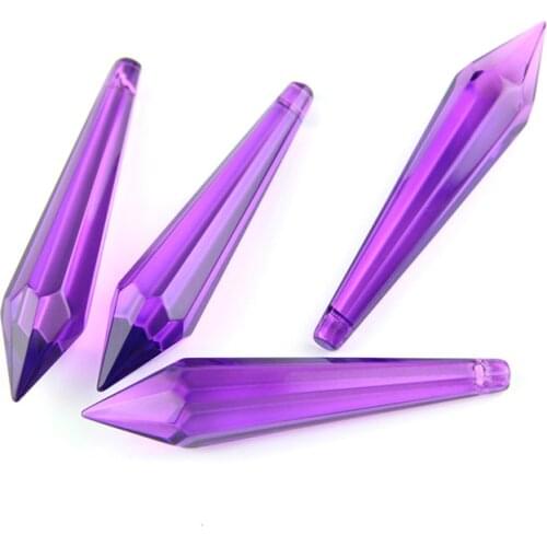 Shiny 63mm/80mm Mix Color Crystal Single Face Icicle Prism U-drop Pendant Parts Crystal Glass Chandelier Parts