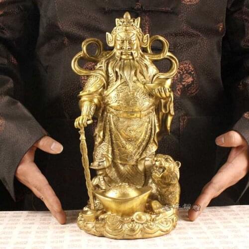 Zhao Gongming Pure Copper Martial Arts God Pose Riding Tiger Treasure God Living Room Metal Taoist God of wealth
