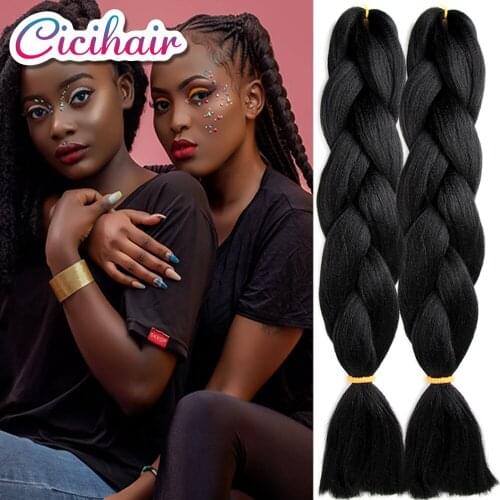 CICIHAIR Synthetic Braiding Hair Jumbo Braid Hair Pure Color Ombre Yaki Texture Hair Extensions Heat Resistant Fiber 24"100G