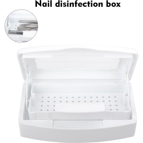 Nail Sterilizer Tray Disinfection Box Salon Nail Art Nipper Tweezers Nail Manicure Equipment Tools Cleaner Sanitize Set Box
