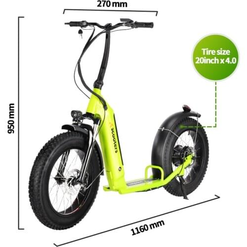 4MOVE Electric Scooter 500w 48v Max Speed Up to 30km/h Ebike with Big Wheels for Teens and Adult Yellow
