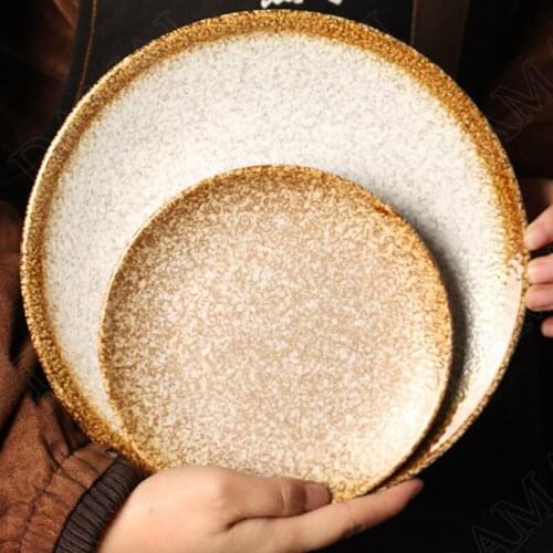 European Ceramic Plates Retro Decorative Dinner Plate Restaurant Serving Tray Dining Table Pasta Dishes Kitchen Tableware