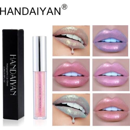 HANDAIYAN Waterproof Liquid Lipstick Glitter Long Lasting Listick Lip Makeup Cosmetic for Women 6 Colors Moisturizing Lip Gloss