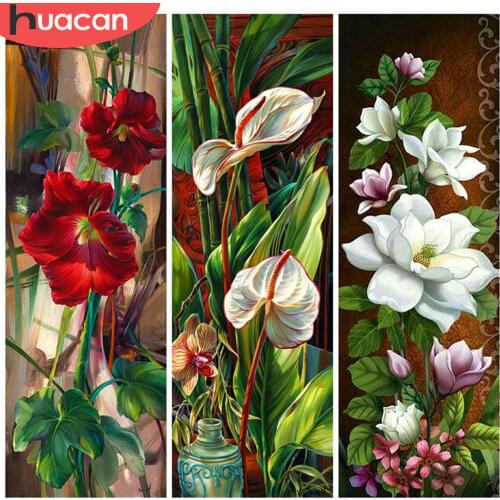 HUACAN Full Square/Round Diamond Painting 5d Flower DIY Diamond Embroidery Cross Stitch Mosaic Picture Home Decor