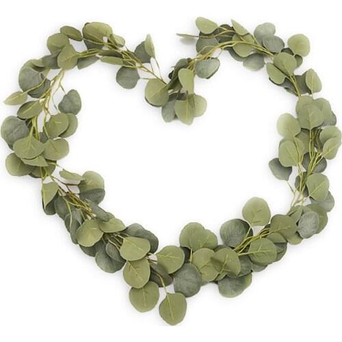 200cm Artificial Fake Eucalyptus Garland Long Leaf Plants Vine Greenery Foliage Table Home Decor Wedding Party Decoration