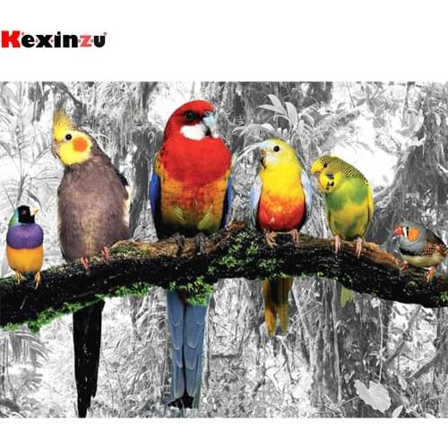 KEXINZU Diamond Painting Birds Cross Stitch Diamond Embroidery Sale Animal Handmade Home Decor Needlework Picture Of Rhinestones
