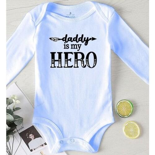Jumpsuit Kids Autumn Baby Girls Bodysuits new born Girl Outfit Toddler Boy Winter Clothes Printing Daddy My Hero Boys Outfits