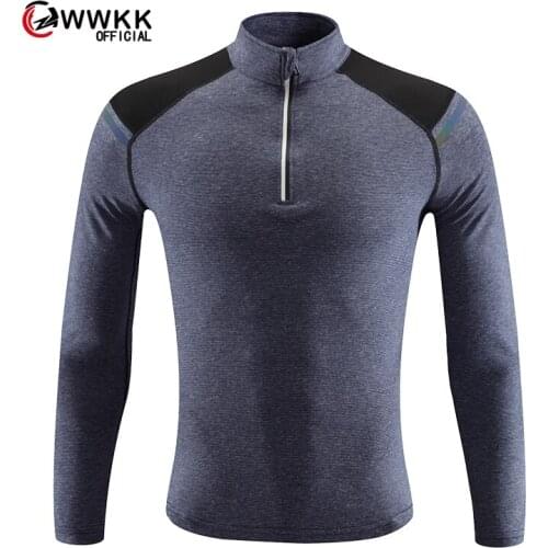 WWKK 2020 men High Elastic cycling Long Sleeve Thick Tight Fitness Tops Quick-Drying Running Compression Shirt outdoors T-Shirt