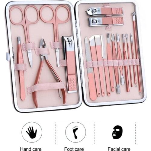 18/16/12/10/7pc New Manicure Nail Clippers Pedicure Set Portable Travel Hygiene Kit Stainless Steel Nail Cutter Tool Set Clipper