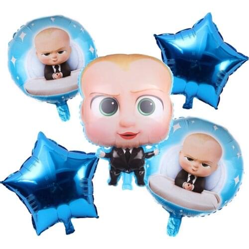 5pcs/lot Baby Boss Foil Balloon Set 32inch Number Helium Balloon Boys Birthday Party Decoration Kids Toy Balloon Globos