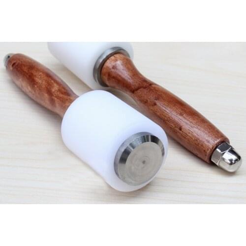 Nylon Hammer - Leather Carving Hammer Cowhide Sew Hammer with Wooden Handle
